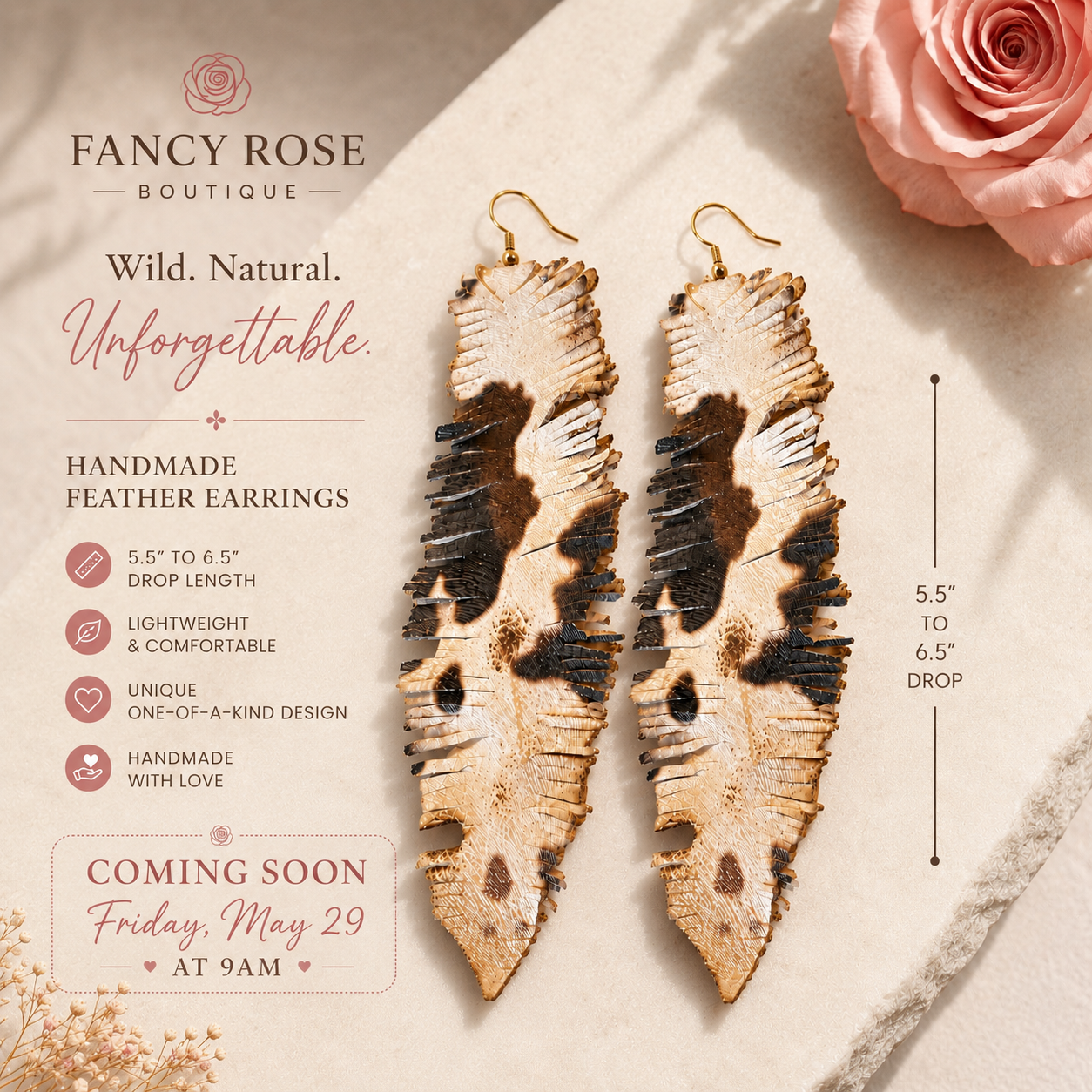 Rustic Feather Earrings