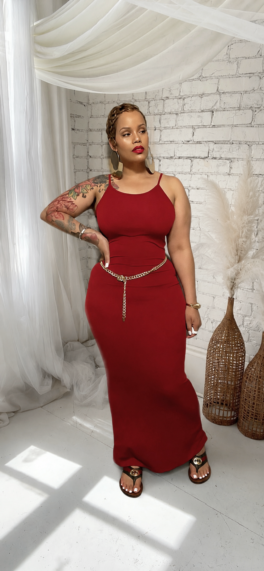 Noire Era Dress- Luxe Red
