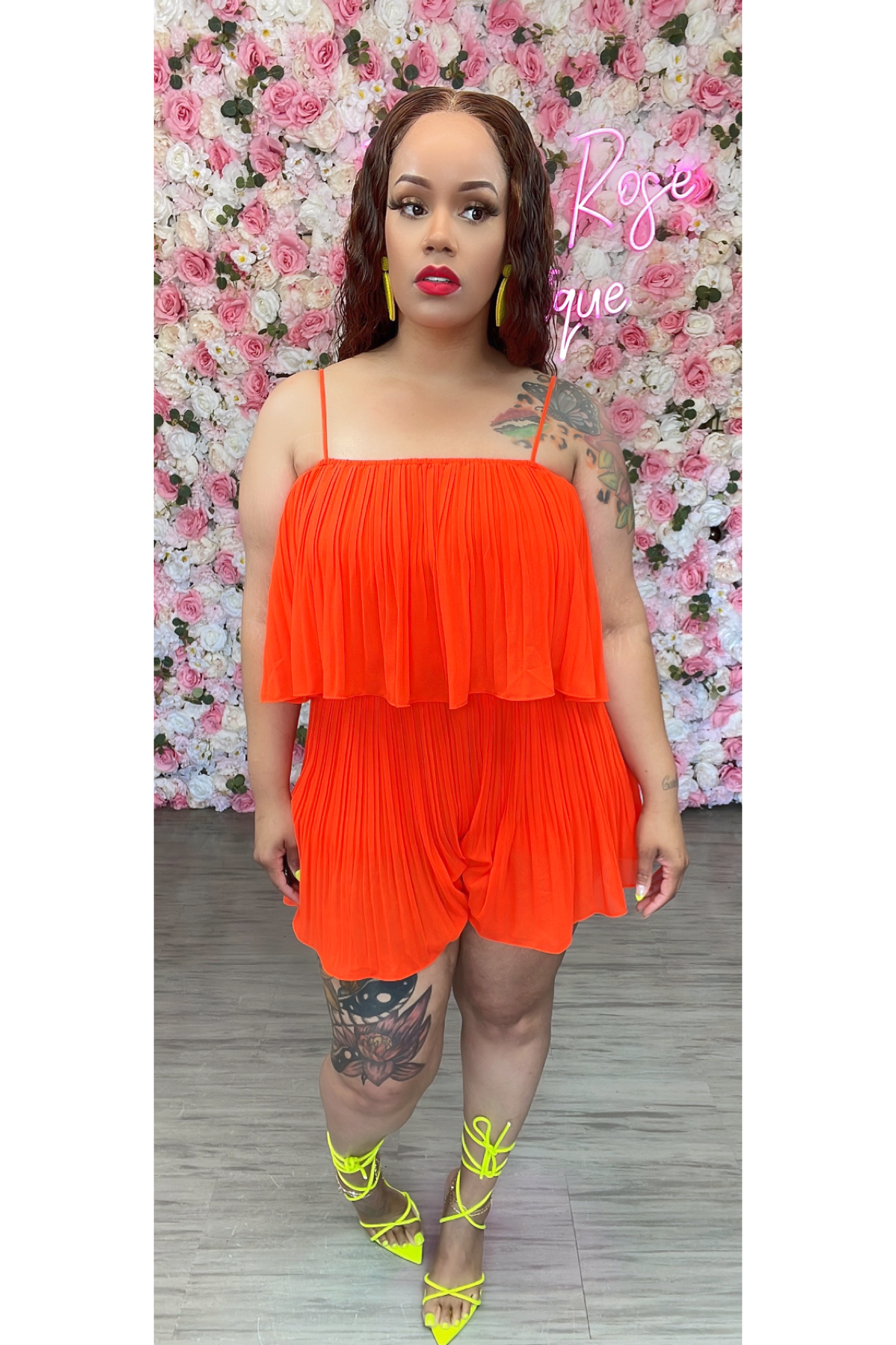 Neon Vibes Romper_Orange