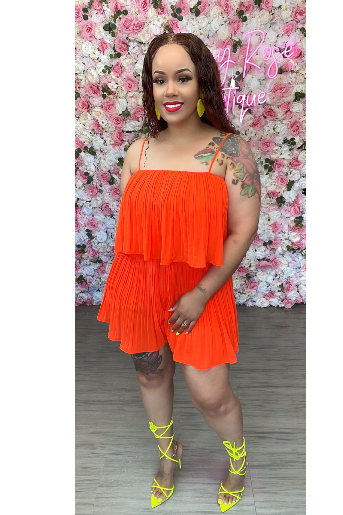 Neon Vibes Romper_Orange